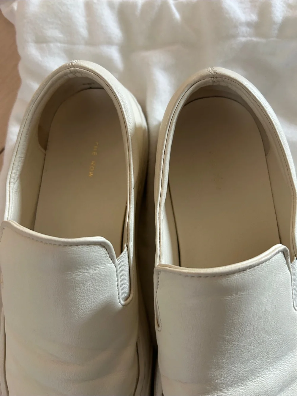 THE ROW Marie H Milk White nappa sneakers - Picture 3 of 4